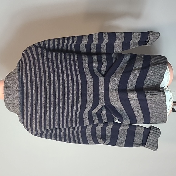 BCBGMaxAzria Striped Wool Cardigan Oversized Comfy Academia Preppy Luxury - Picture 6 of 8